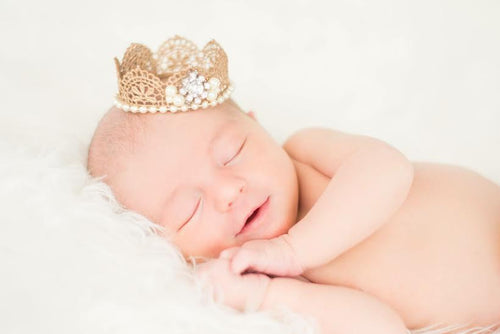 Molly Princess Crown • Crochet Lace Pearl Crown • Gold • Ivory • Silver • Ivory | READY TO SHIP • by Sew Trendy