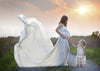 Marissa Gown • Long Flowing Sheer Chiffon Straight Top Maternity Gown • by Sew Trendy