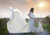 Marissa Gown • Long Flowing Sheer Chiffon Straight Top Maternity Gown • by Sew Trendy