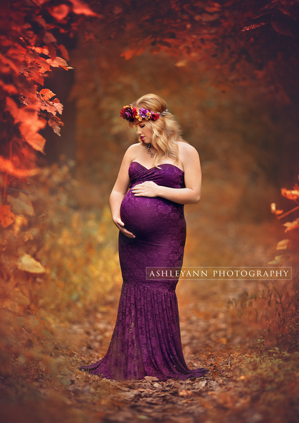 Marilyn Gown • Hand Made Maternity Gown • Lace Mermaid Style Sweetheart Maternity Gown • by Sew Trendy