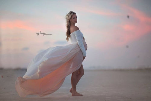 Genevieve Gown • Long Sleeve Ombre Gown • Heavy Knit 3 Panel Ombre Maternity Gown • by Sew Trendy