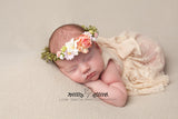 Mini Primrose Floral Crown • Newborn Flower Crown • Simple Crown • Bohemian Crown • Ivory Floral Crown • Dainty Floral Crown | READY TO SHIP • by Sew Trendy